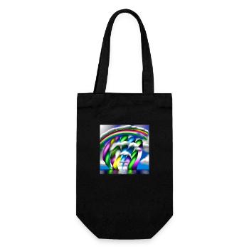 rainbow in clouds - Gift Bag for Bottles - black - Front