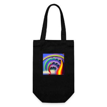 Arc-en-ciel avec un grand soleil au-dessus - Sac à bouteille - noir - Devant