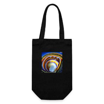 Regenbogen mit Sonne von oben - Geschenkbeutel für Flaschen - Schwarz - Vorne