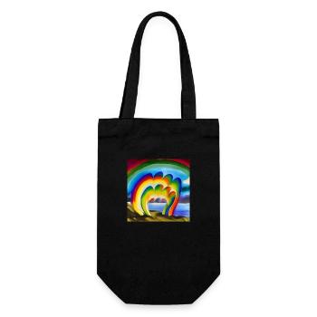 Regenbogen für Künstler mit großer Sonne über - Geschenkbeutel für Flaschen - Schwarz - Vorne