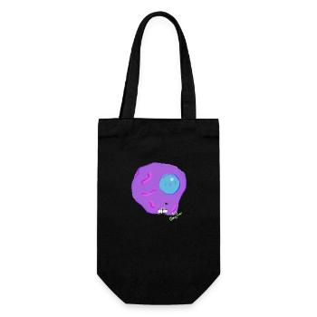Fried blue purple egg from Mari v.dosmoscas - Gift Bag for Bottles - black - Front