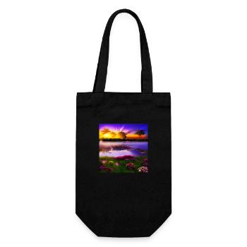 Soleil couchant sur l’eau - Sac à bouteille - noir - Devant