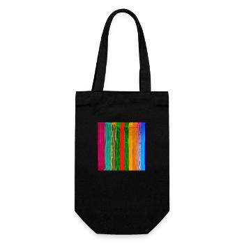 vertical thick strips of crazy colours - Gift Bag for Bottles - black - Front