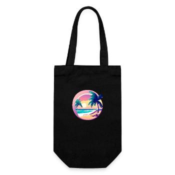 Soleil Vacances d’été Palmier Palmier Cadeau - Sac à bouteille - noir - Devant