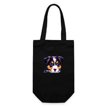 Hundeliebe Hunde Hund Schäferhund Hundehalter - Geschenkbeutel für Flaschen - Schwarz - Vorne