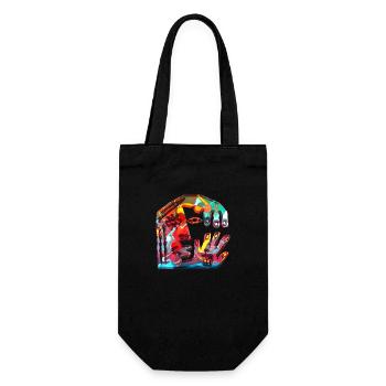 Illusion d’optique art psychédélique rétro formes sexe - Sac à bouteille - noir - Devant