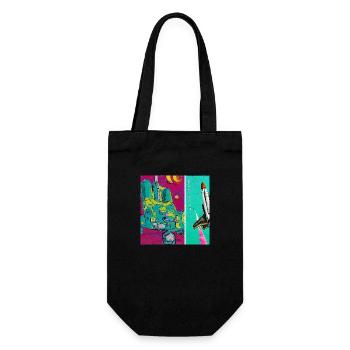 Space Shuttle Van Gogh - Gift Bag for Bottles - black - Front