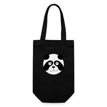 Panda Face 002 - Gift Bag for Bottles - black - Front