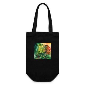 Aquarelle dessinée à la main Monstera plante - Sac à bouteille - noir - Devant