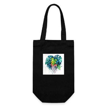Aquarelle dessinée à la main Monstera plante - Sac à bouteille - noir - Devant