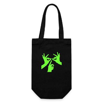 Illusion d’optique art psychédélique rétro formes sexe - Sac à bouteille - noir - Devant