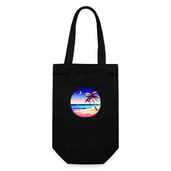 Sommerurlaub Strand Insel Palme Sonne Palmen - Geschenkbeutel für Flaschen - Schwarz - Vorne