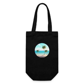 Summer Vacation Beach Palm Sun Palm Island - Gift Bag for Bottles - black - Front
