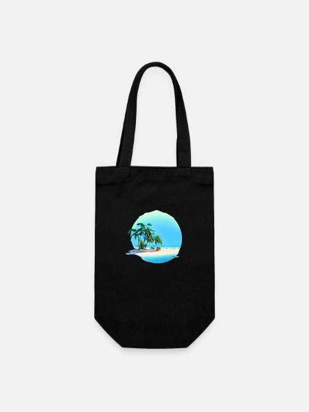 Sommerurlaub Sonne Palmen Insel Palme Strand - Geschenkbeutel für Flaschen - Schwarz