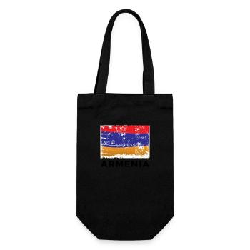 Armenia Flag - Geschenkbeutel für Flaschen - Schwarz - Vorne