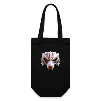 Wolf Krieger Maske - Geschenkbeutel für Flaschen - Schwarz - Vorne