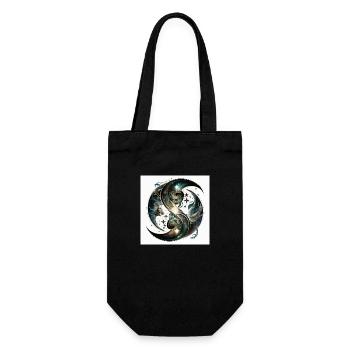 gemeaux yin yang - Sac à bouteille - noir - Devant