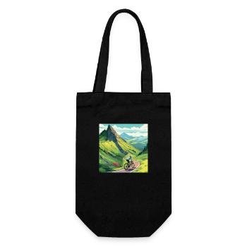 Road cyclist climbs mountain in France - Gift Bag for Bottles - black - Front