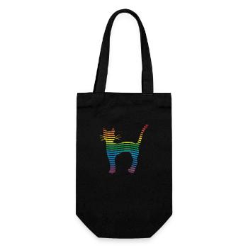 Katze - Geschenkbeutel für Flaschen - Schwarz - Vorne