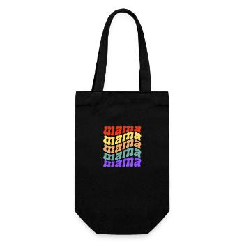 Retro Mama Wellen Slogan Multicolor - Geschenkbeutel für Flaschen - Schwarz - Vorne
