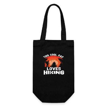 This cool Dad loves Hiking - Geschenkbeutel für Flaschen - Schwarz - Vorne