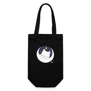 niedliche katze auf dem Mond - Geschenkbeutel für Flaschen - Schwarz - Vorne
