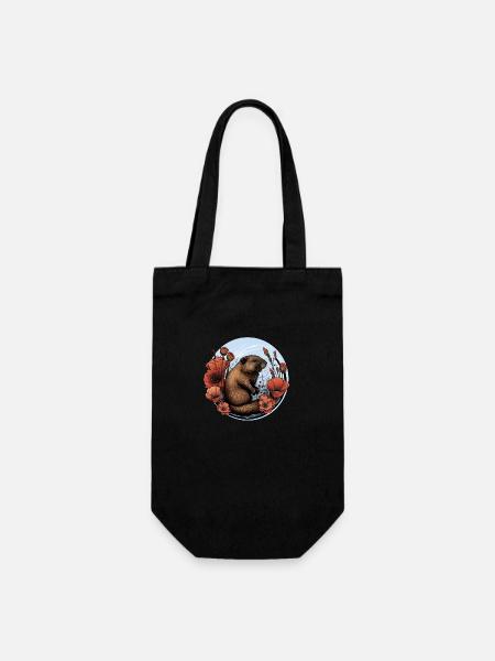 Biber Biberschutz - Geschenkbeutel für Flaschen - Schwarz