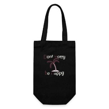 Dont worry be happy - Gift Bag for Bottles - black - Front