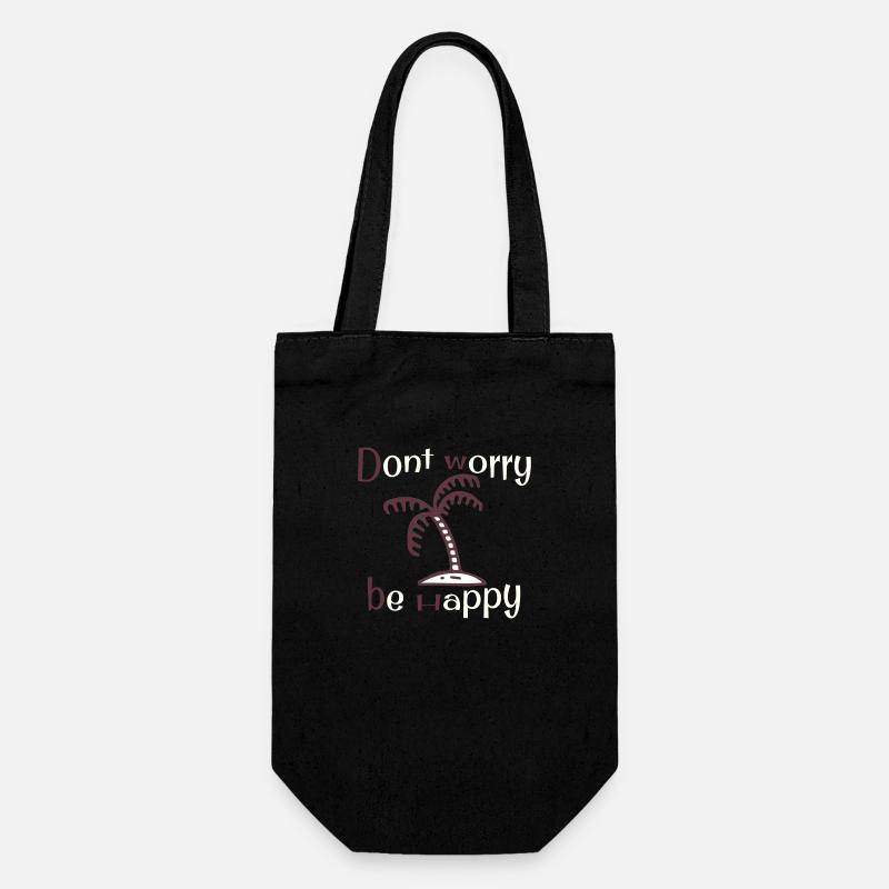 Dont worry be happy - Geschenkbeutel für Flaschen - Schwarz