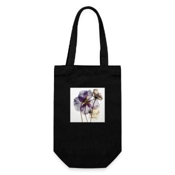 Herbarium of beautiful flowers photo - Gift Bag for Bottles - black - Front