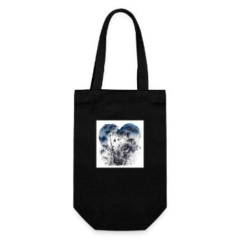 Forest with palm trees in the shape of a heart - Gift Bag for Bottles - black - Front