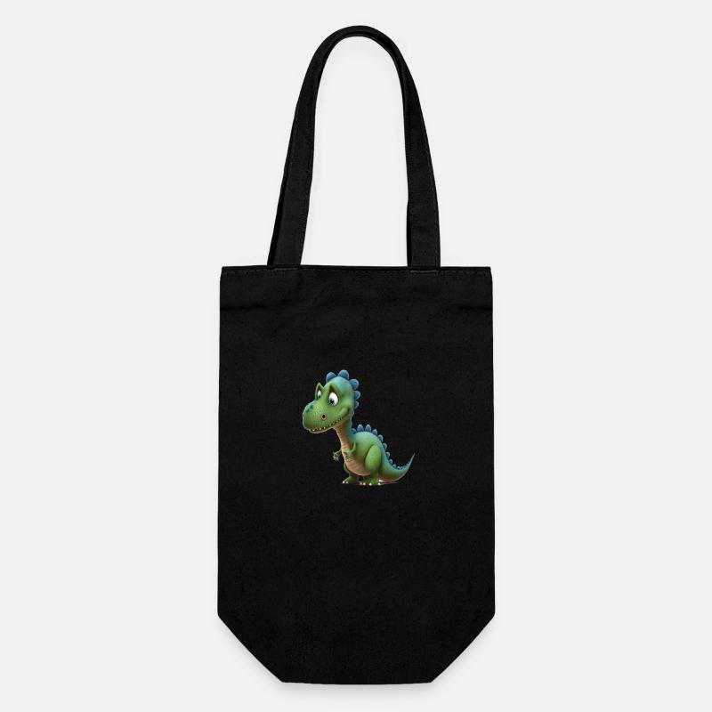 Dinosaurier Motiv - Geschenkbeutel für Flaschen - Schwarz