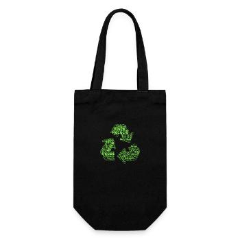Recycle Reuse Renew Rethink Enviromental Crisis - Gift Bag for Bottles - black - Front