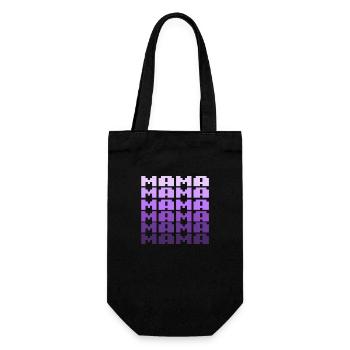 MAMA Retro Schriftzug 8bit - Geschenkbeutel für Flaschen - Schwarz - Vorne