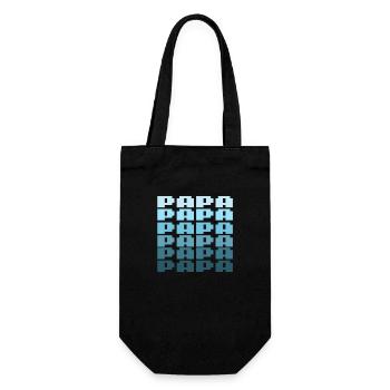 PAPA Retro Gaming 8bit Schriftzug - Geschenkbeutel für Flaschen - Schwarz - Vorne