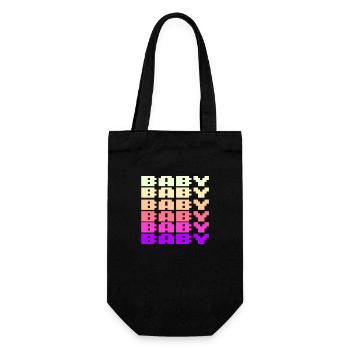 BABY Schriftzug Retro Gaming 8bit - Geschenkbeutel für Flaschen - Schwarz - Vorne