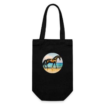 Golden black stallion - Gift Bag for Bottles - black - Front