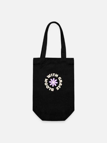 bloom with grace - Gift Bag for Bottles - black