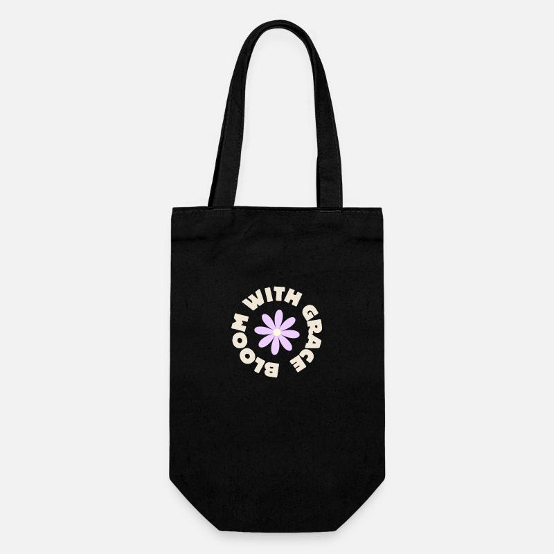 bloom with grace - Gift Bag for Bottles - black