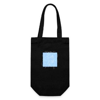 Gesichtslinie blau - Geschenkbeutel für Flaschen - Schwarz - Vorne
