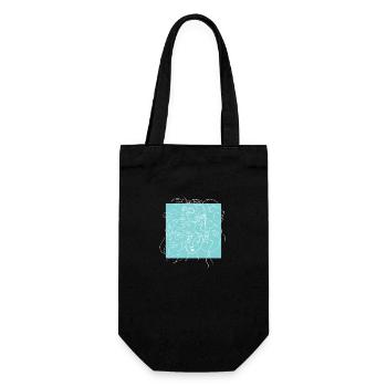 Face line blue - Gift Bag for Bottles - black - Front