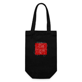 Face line red - Gift Bag for Bottles - black - Front