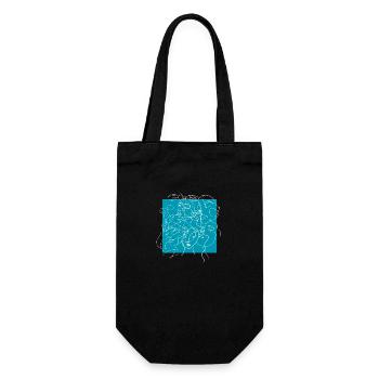 Face line blue - Gift Bag for Bottles - black - Front
