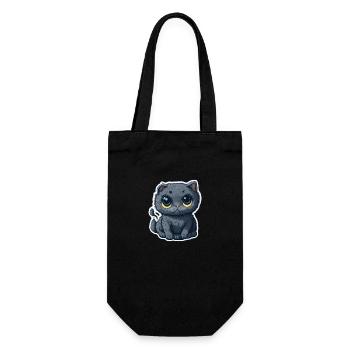 Cute Grey Cat - Gift Bag for Bottles - black - Front