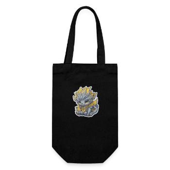 Süßer Goldener Baby Drache - Geschenkbeutel für Flaschen - Schwarz - Vorne