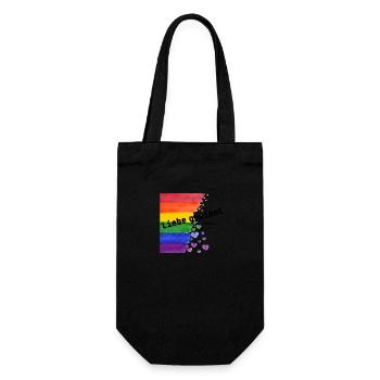 Liebe gewinnt immer Priede Regenbogen LGBTHerzen - Geschenkbeutel für Flaschen - Schwarz - Vorne