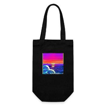 The Waves - Geschenkbeutel für Flaschen - Schwarz - Vorne