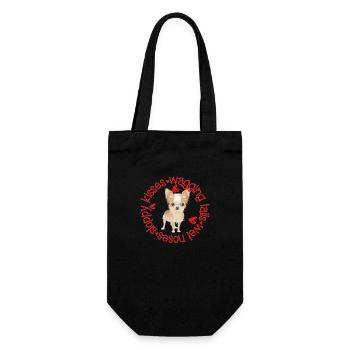 Cute Chihuahua, sloppy kisses - Gift Bag for Bottles - black - Front