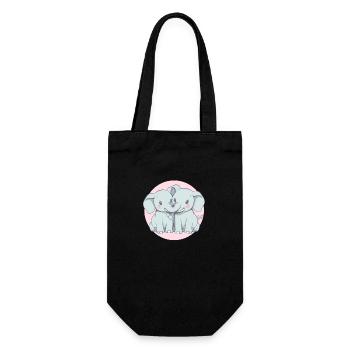 Aimer les éléphants - Une illustration romantique - Sac à bouteille - noir - Devant