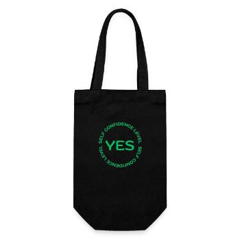 SELF CONFIDENCE LEVEL YES grün - Geschenkbeutel für Flaschen - Schwarz - Vorne